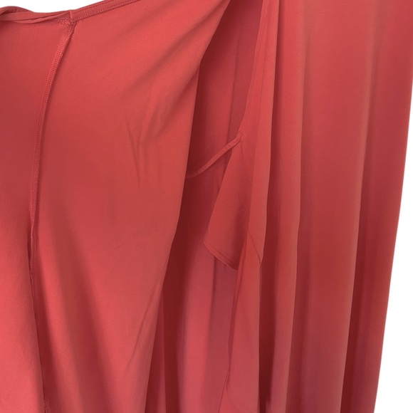 BANANA REPUBLIC coral ruffled sleeveless wrap maxi dress size Medium - Picture 4 of 10